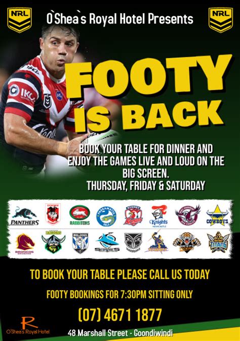 NRL Rugby football Template .